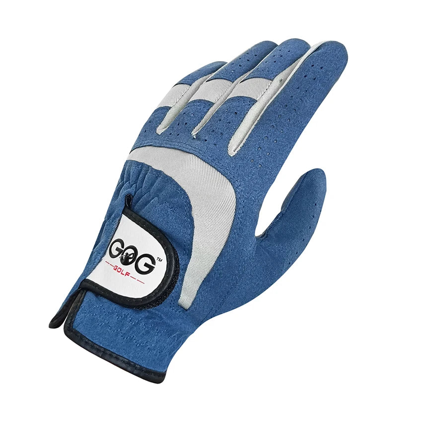 GOG Golf Glove for Men Women Breathable Soft Fabric Microfiber Sports Glove Left Right Hand Blue Mens Hold 1 Pcs Pair 2 3 4 5 R