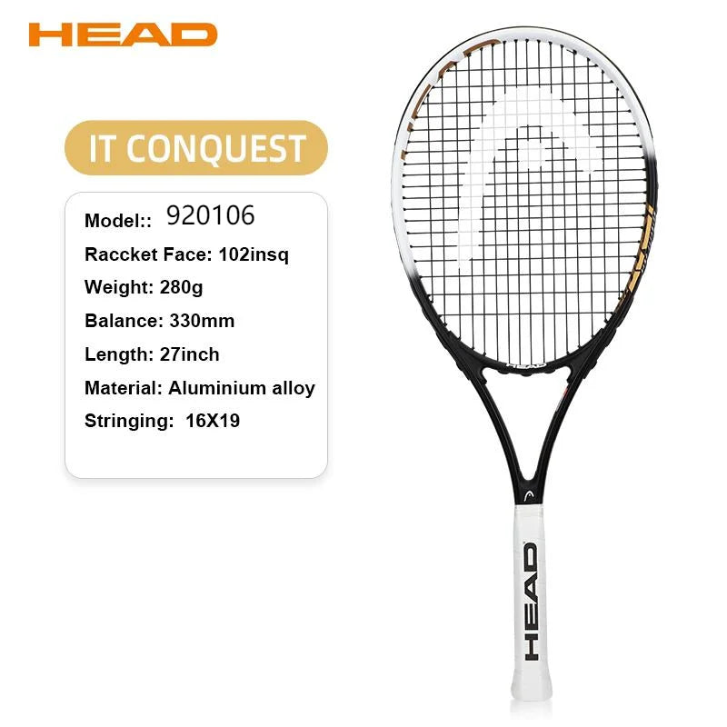 Original Head Tennis Racket Black Professional Tennis Racquet Carbon Tenis Padel With Bag Overgrip Dampener Raquete De Tenis 414
