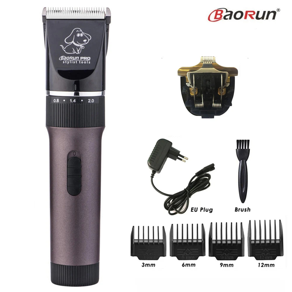 BaoRun P6 Professional Dog Hair Trimmer Rechargeable Pet Cat Grooming Clipper Shaver Low-Noise Electric Cutters Haircut Machine