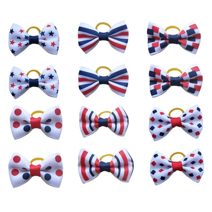 20PCS Pet Bows Dog Hair Bows for Puppy Yorkshirk Small Dogs Hair Accessories Grooming Bow Rubber Bands Dog Bows Pet Supplies