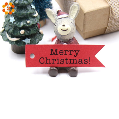 50PCS Chrismtas Kraft Paper Tags Hollow Red White Natural Snowflake/Deer Crafts Hanging Tag Christmas DIY Gift Wrapping Suppl