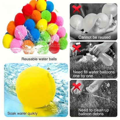 Fun Reusable Water Balls, Reusable Water Balloons for Outdoor Toys and Games, Water Toys, Summer Toy Balls for Pool and Backyard