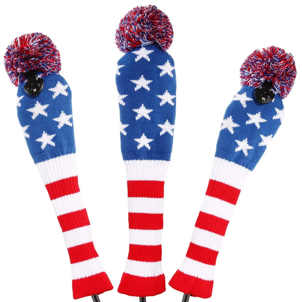 Golf 3pcs/Set Knitted Pom Sock Covers 1-3-5