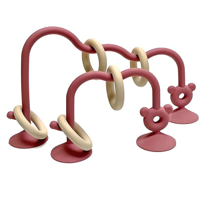 Silicone Children's Silicone Desktop Toys Bead Wrap Baby Early Learning Puzzle Game Toys Highchair Desktop Adsorption Toys