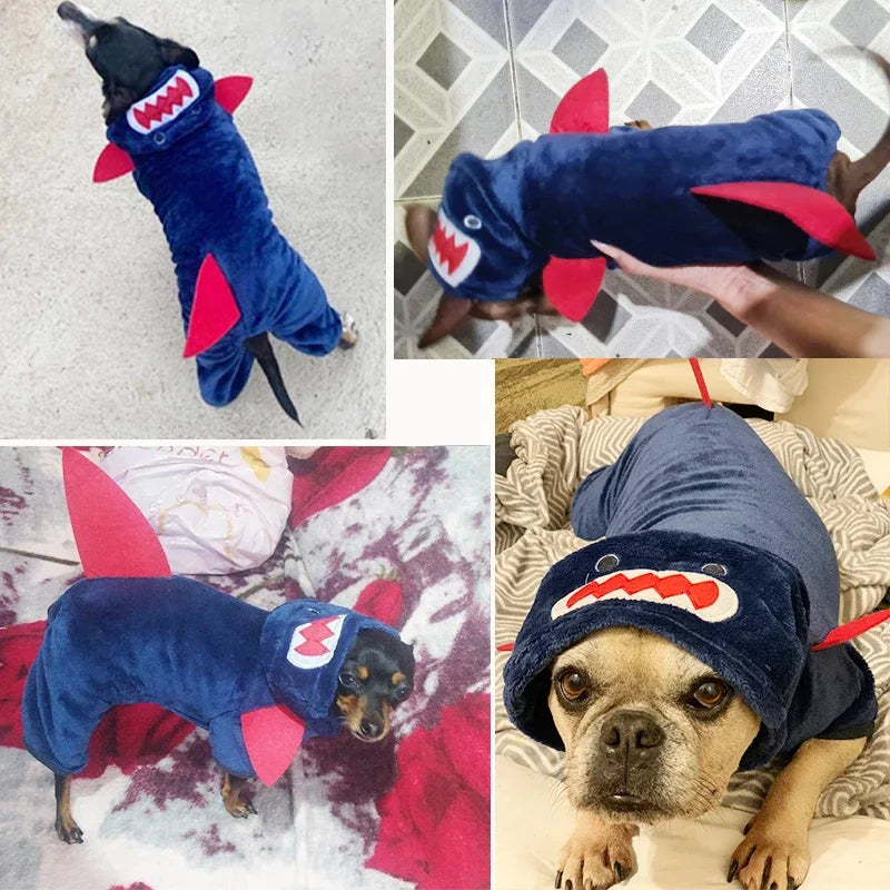 Fleece Dog Clothes Cosplay Pet Hoodies Winter Warm Dog Coat Jacket for Small Dogs Jumpsuits Chihuahua Yorkie Clothes Pet Apparel