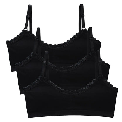 1/3pcs Girls Lace Bras Children Breathable Underwear Kids Tube Tops Soft Cotton-Padded Teens Youth Girls Washable Bras Camisoles