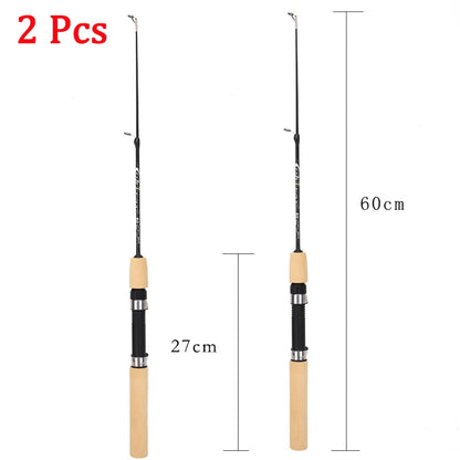 60 80 100CM Mini Telescopic Ice Fishing Rod Portable Carbon Fiber River Shrimp Carp Fishing Pole Winter Fishing Rod Tackle Pesca