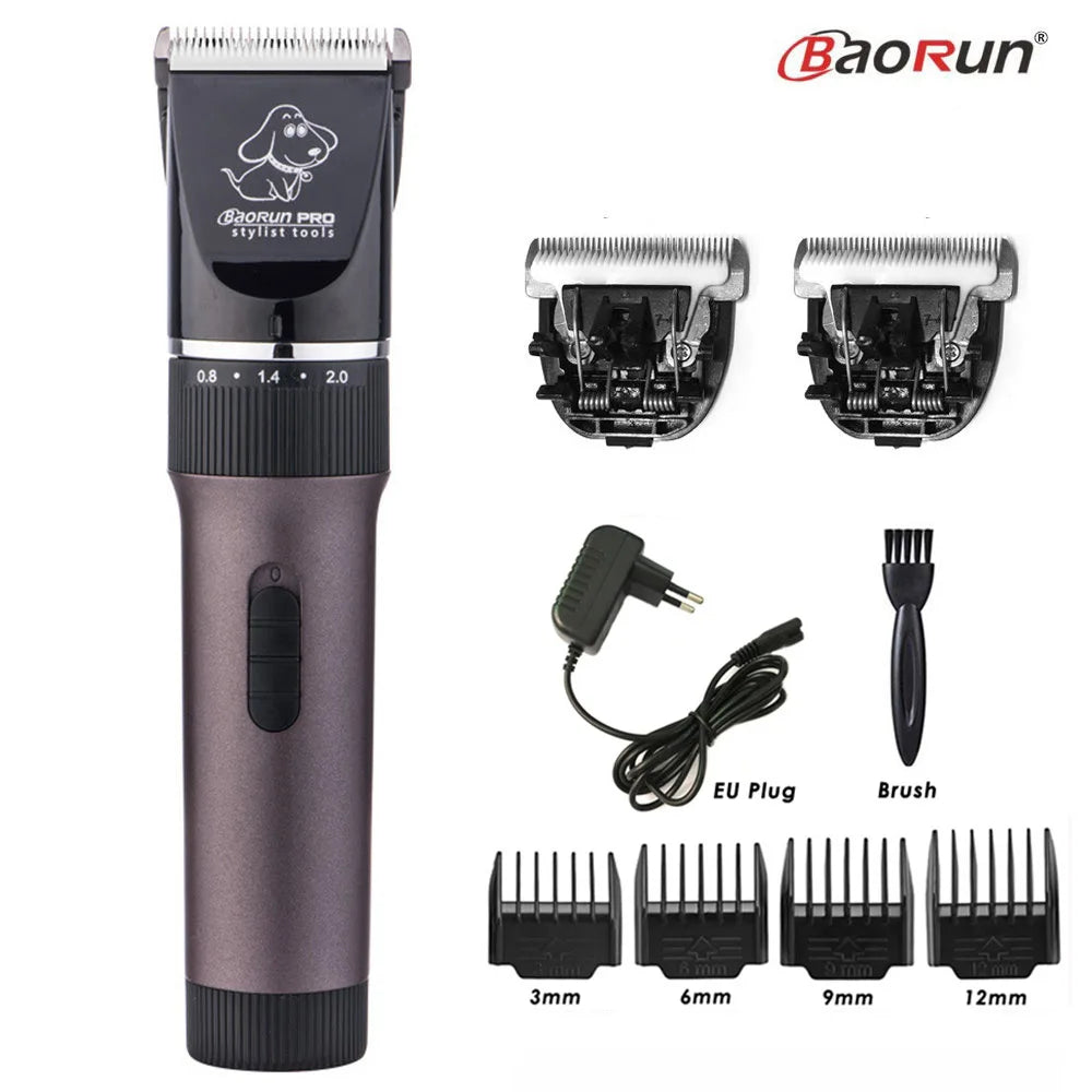 BaoRun P6 Professional Dog Hair Trimmer Rechargeable Pet Cat Grooming Clipper Shaver Low-Noise Electric Cutters Haircut Machine