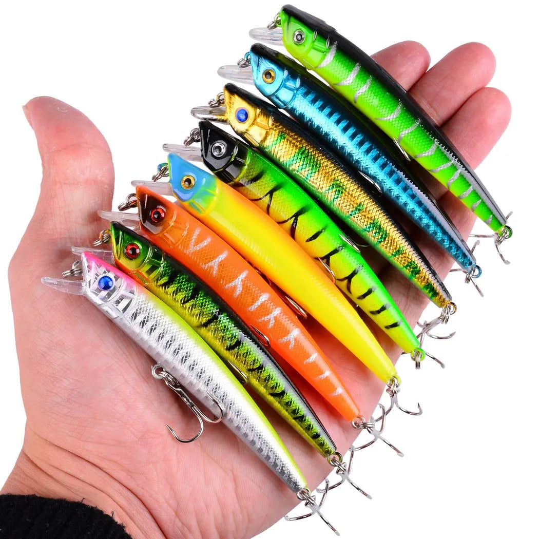 8pcs Wobblers Fishing Lures 9cm 7.5g Minnow Crankbait Pesca Bass Artificial Bait Pike Carp Fishing Lure Set Kit Swimbait