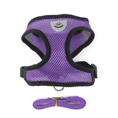 Cat Dog Harness With Lead Leash Adjustable Vest Polyester Mesh Breathable Harnesses Reflective Sti for Small Dog Cat Accessories