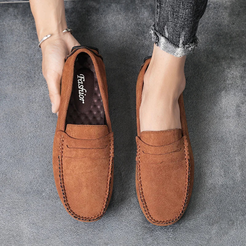 Fashion Suede Men Casual Shoes Breathable Comfort Slip-On Mens Driving Shoes Luxury Brand Men Loafers Mens Lazy Shoes Moccasins