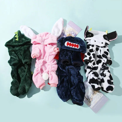 Fleece Dog Clothes Cosplay Pet Hoodies Winter Warm Dog Coat Jacket for Small Dogs Jumpsuits Chihuahua Yorkie Clothes Pet Apparel