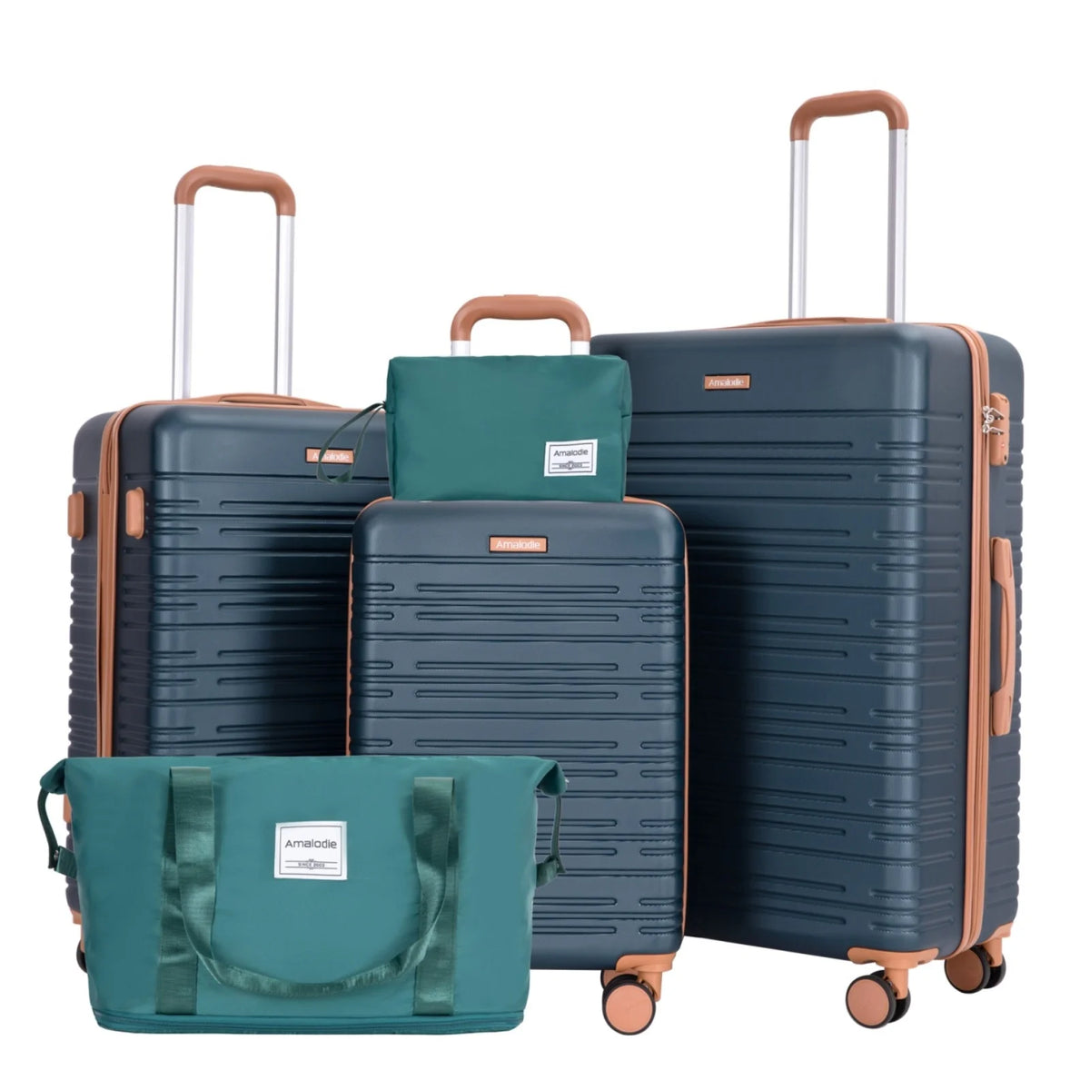 5-Piece ABS Hardside Luggage Set With TSA Lock and Double Spinner Wheels