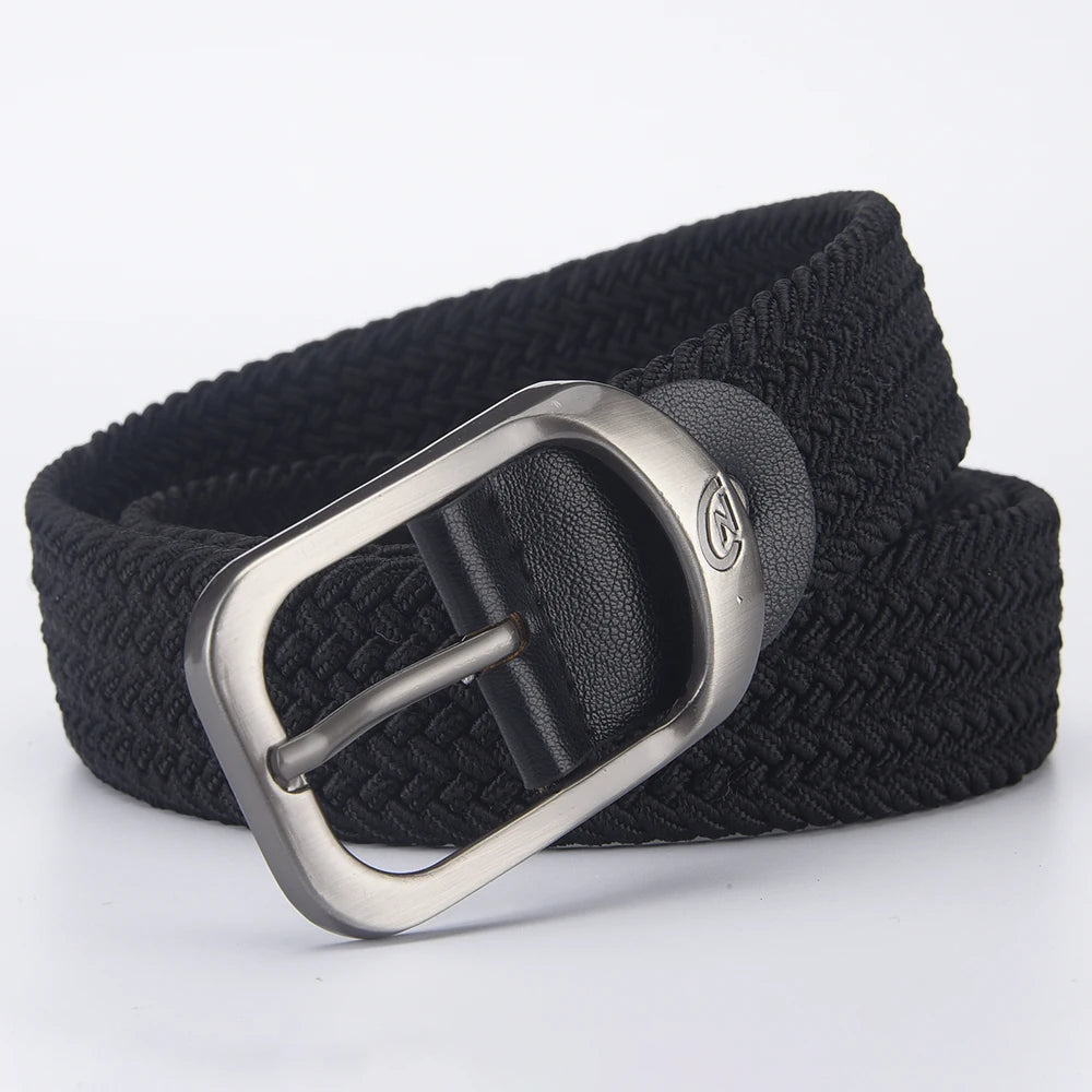 Men's Belt Casual Woven Elastic Belt Outdoor Sports Women's Belt Climbing Work Belt Jeans Suit Pants Men's and Women's Universal