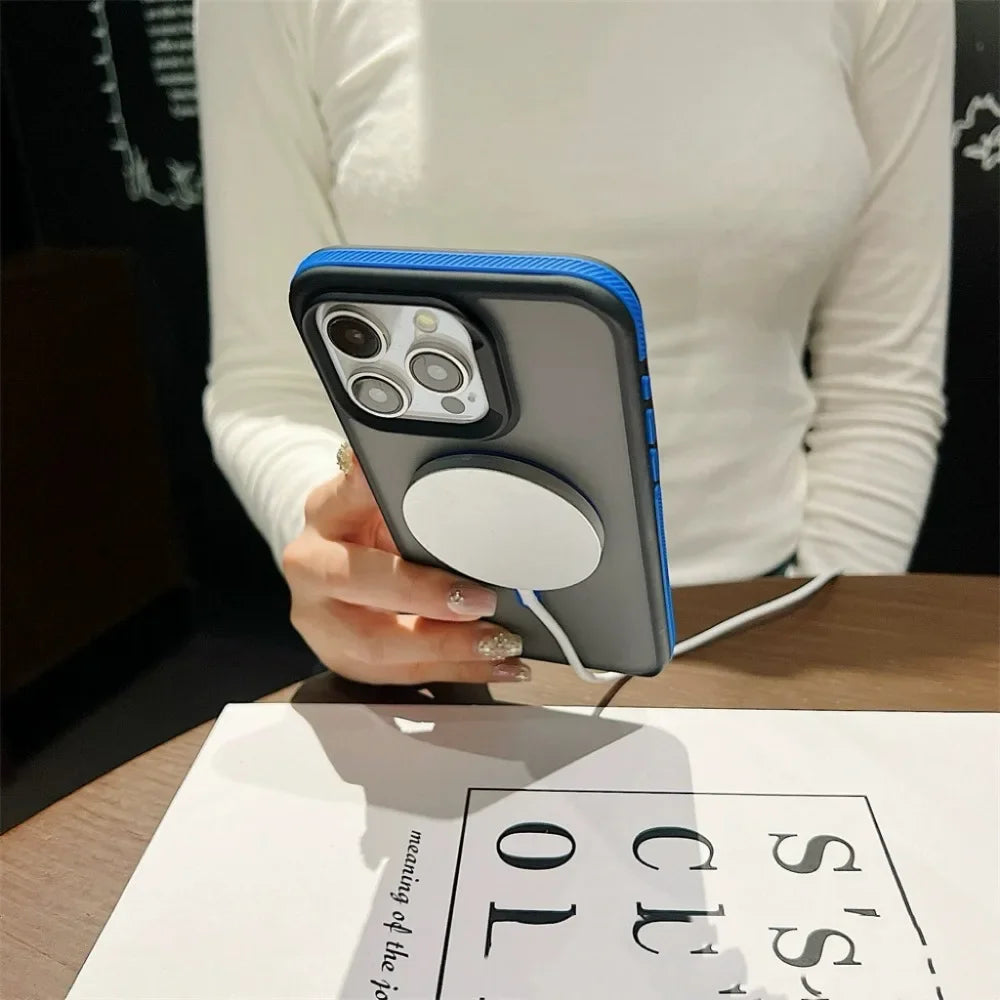 Magnetic Luxury Matte Translucent Shockproof Case for iPhone 17 16 15 11 13 12 14 Pro Max Plus for Magsafe Wireless Charge Cover