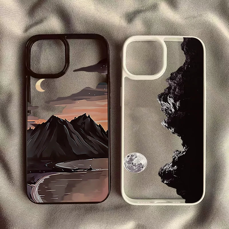 Sunset Scenery Hard Clear Phone Case for iPhone 16 17 Pro Case iPhone 16 17 15 14 11 Pro Max 13 12 Mini 7or8 SE Shockproof Cover
