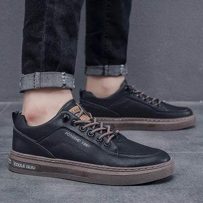 Men's Leather Shoes Casual Comfort Cricket Shoes Fashion Sneakers for Men Lightweight Driving Shoes