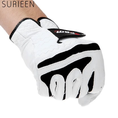 SURIEEN Outdoor Cabretta Leather Golf Gloves Men's Left and Right Hand Soft Breathable Sheepskin Slip-Resistant Male Golf Gloves