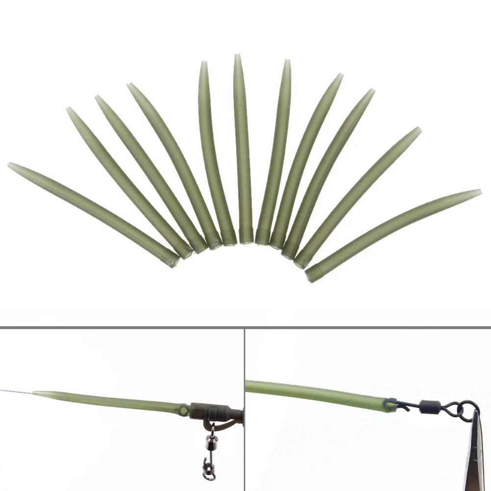 100PCS Terminal Carp Fishing Anti Tangle Sleeves Connect With Fishing Hook Rubber Tip Tube Positioner Terminal Fishing Tackles