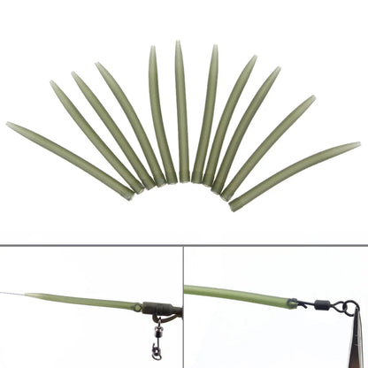 100PCS Terminal Carp Fishing Anti Tangle Sleeves Connect With Fishing Hook Rubber Tip Tube Positioner Terminal Fishing Tackles