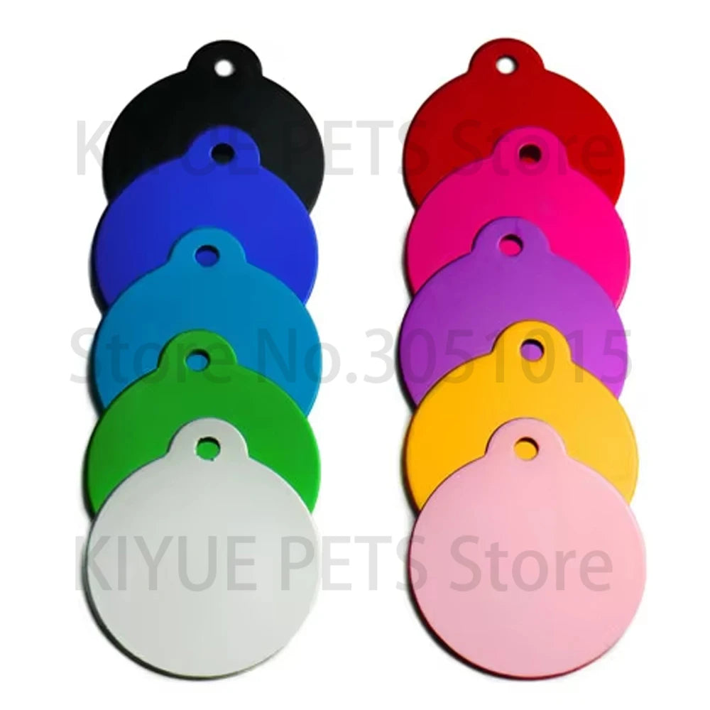 Wholesale 100X Personalized Blank Dog ID Tag Customized Dog Name Tag Phone Pet ID Tags Dog Cat Pet Military Man Tag Aluminum