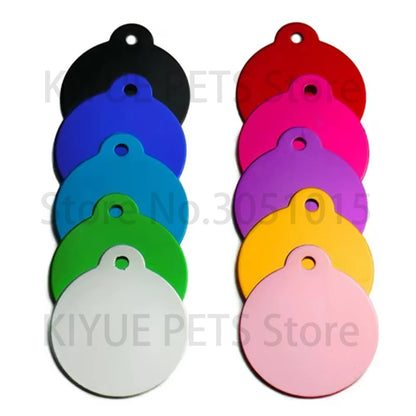 Wholesale 100X Personalized Blank Dog ID Tag Customized Dog Name Tag Phone Pet ID Tags Dog Cat Pet Military Man Tag Aluminum