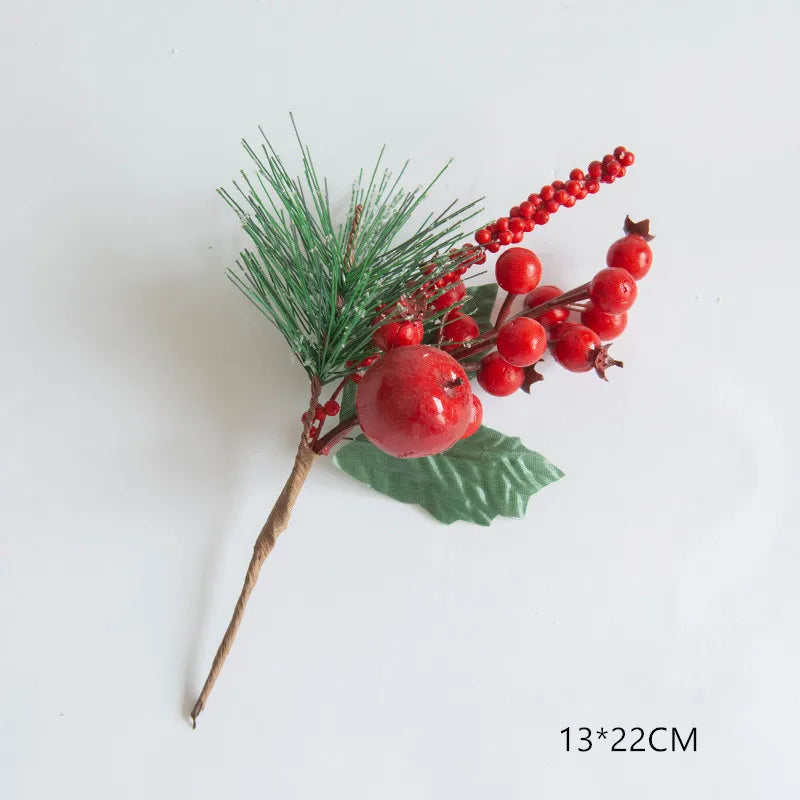 Christmas Simulation Berry Artificial Pine Needles Red Berry Flower Branch Shopwindow Holiday Decorations Home Decor Accessories