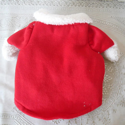 Christmas Pet Dog Cat Costumes Funny Santa Claus Costume for Dogs Cats Winter Warm Dog Clothes Chihuahua Pug Yorkshire Clothing