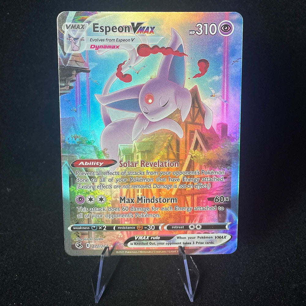 Anime PTCG Trading Card Vaporeon Lillies Clefairy Ex Gengar Vmax Rule Holographic Game Collection Card Child Holiday Gifts
