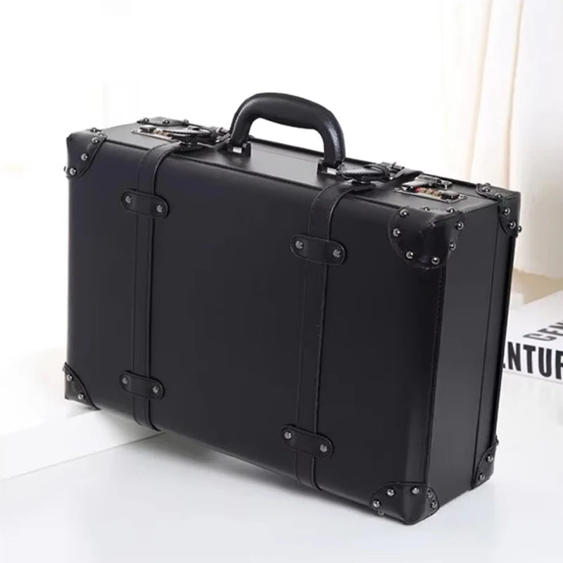 New Retro Rolling Luggage Spinner Brand Vintage Leather Suitcase on Wheel Women Trolley Travel Bag Men Trunk Carry-Ons Luggage