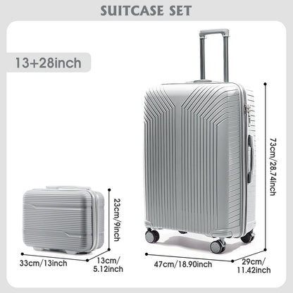 2024 New Durable13/20/28 Carry-On Suitcase - PP Material, Zippered & Password Lock, for Travel,Business Trip Cabin Luggege Trunk