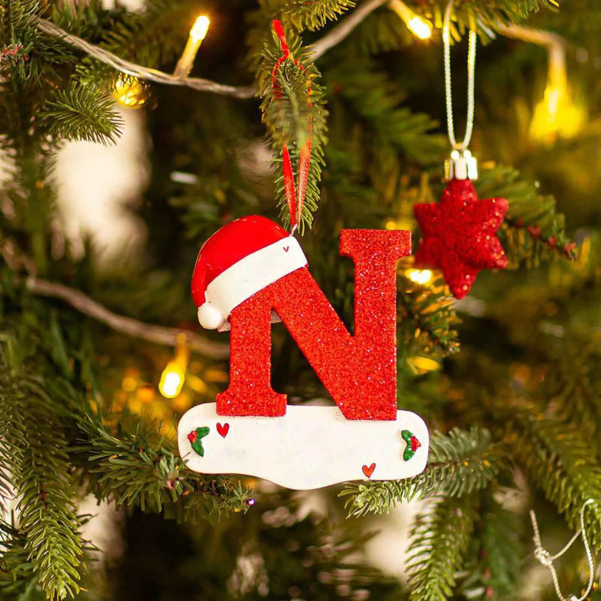Christmas Tree Decoration Letter Pendant 26 Letters Home Holiday Acrylic DIY Pendant Xmas 2023 New Year Decor Ornament Navidad