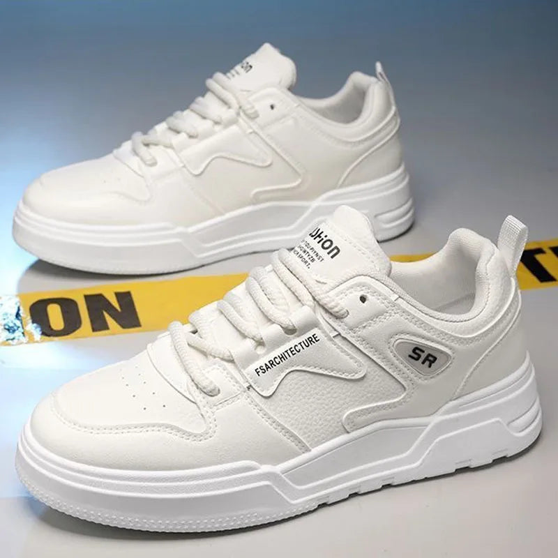 Men's Skateboarding Shoes Men British Style Comfortable Sneaker Flats Lace Up White Shoes Men's Walking Sneakers Sports Designer
