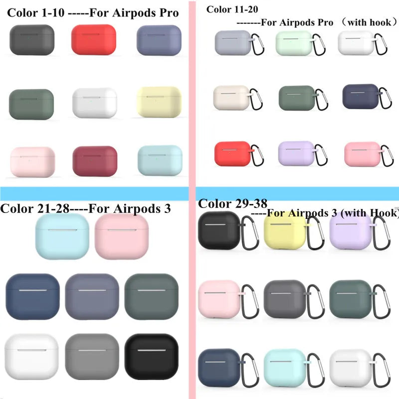 Silicone Protective Case for Apple AirPods Pro and AirPods 3