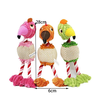 Pet Dog Squeaky Toys Interactive Cartoon Animal Flamingo Shape Dog Chew Toy Training Products Puppy Sound Toys for Small Meduim