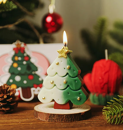 Christmas Scented Candle Decorative Christmas Candle Gift Set Holiday Aroma Candle Festive for Gifting Dining Room Christmas