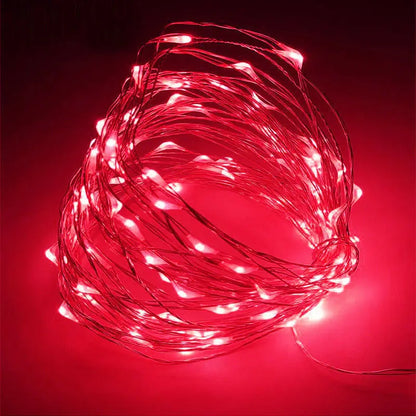 Battery Powered Copper Wire LED String Lights for Holiday Decoration