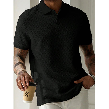 Men's Short Sleeve Polyester Polo Shirt Breathable Casual Top