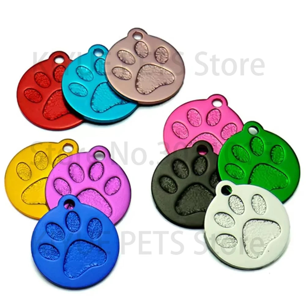 Wholesale 100X Personalized Blank Dog ID Tag Customized Dog Name Tag Phone Pet ID Tags Dog Cat Pet Military Man Tag Aluminum