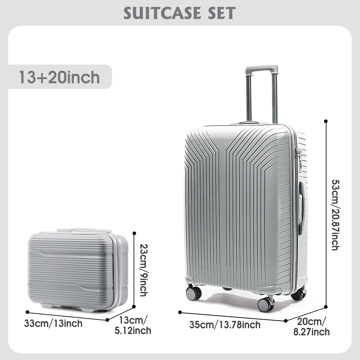 2024 New Durable13/20/28 Carry-On Suitcase - PP Material, Zippered & Password Lock, for Travel,Business Trip Cabin Luggege Trunk