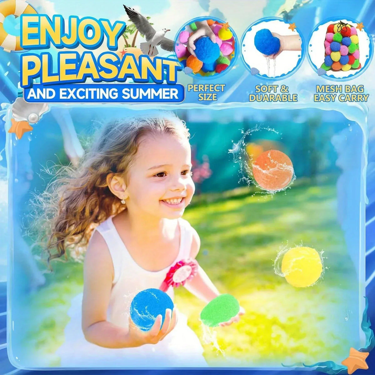 Fun Reusable Water Balls, Reusable Water Balloons for Outdoor Toys and Games, Water Toys, Summer Toy Balls for Pool and Backyard