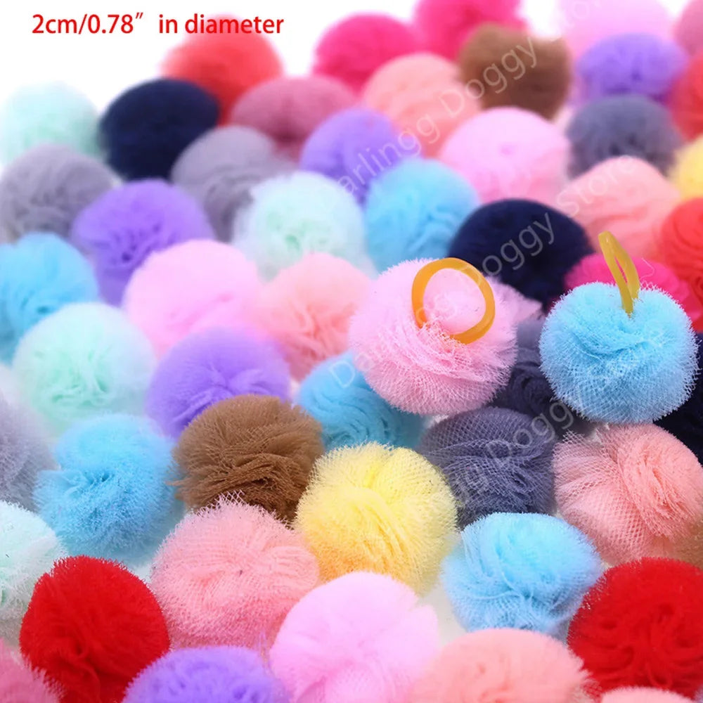 20PCS Pet Bows Dog Hair Bows for Puppy Yorkshirk Small Dogs Hair Accessories Grooming Bow Rubber Bands Dog Bows Pet Supplies