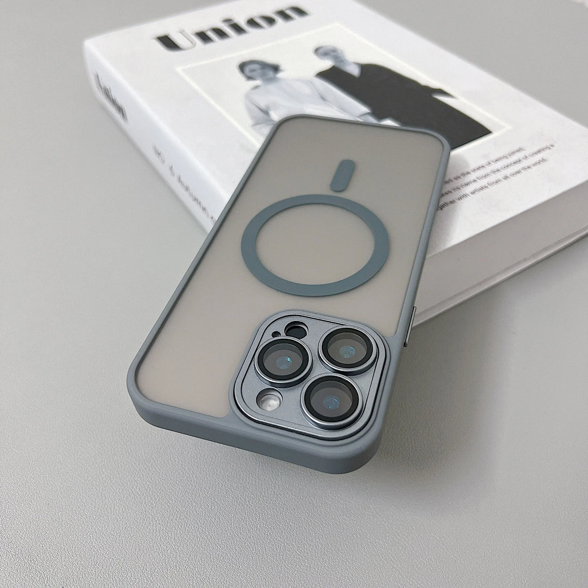 Magnetic Translucent Armor Shockproof Case for iPhone 17 16 15 14 13 12 11 18 Pro Max Plus for Magsafe Wireless Charge Cover