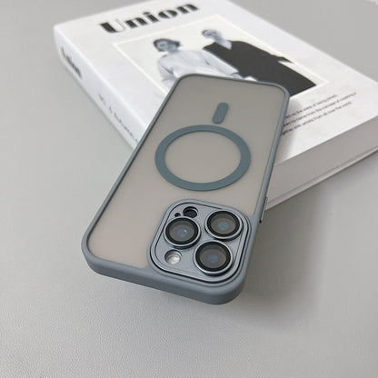 Magnetic Translucent Armor Shockproof Case for iPhone 17 16 15 14 13 12 11 18 Pro Max Plus for Magsafe Wireless Charge Cover