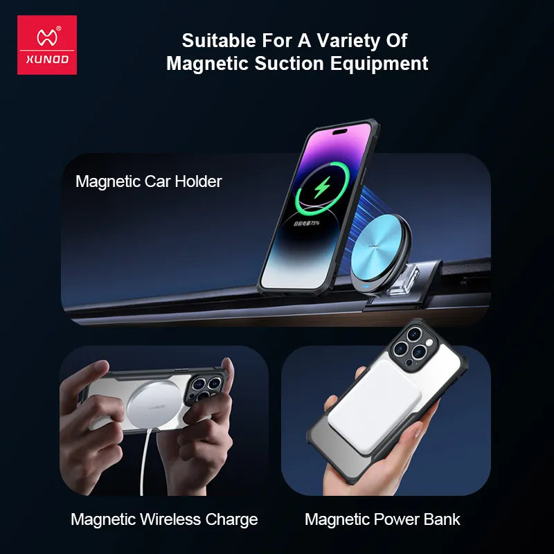 Xundd Case for iPhone 15 14 16 17 Pro Max 17 Air Phone 13 Pro 12 Magnetic Case,Airbag Shockproof Shell,Camera Protect Cover