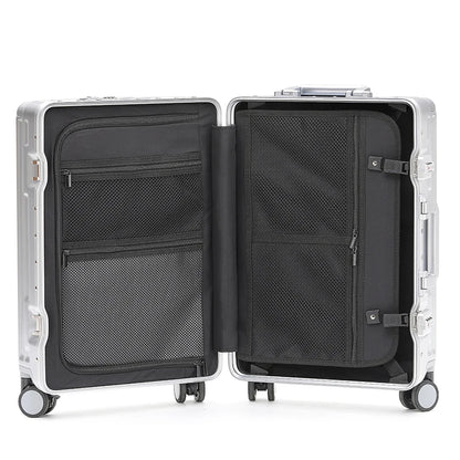 1-Piece Set 20inch Function Computer Aluminum Frame Trolley Suitcase Carry-On Luggage With Shock-Absorbing Brake, Silent Univers