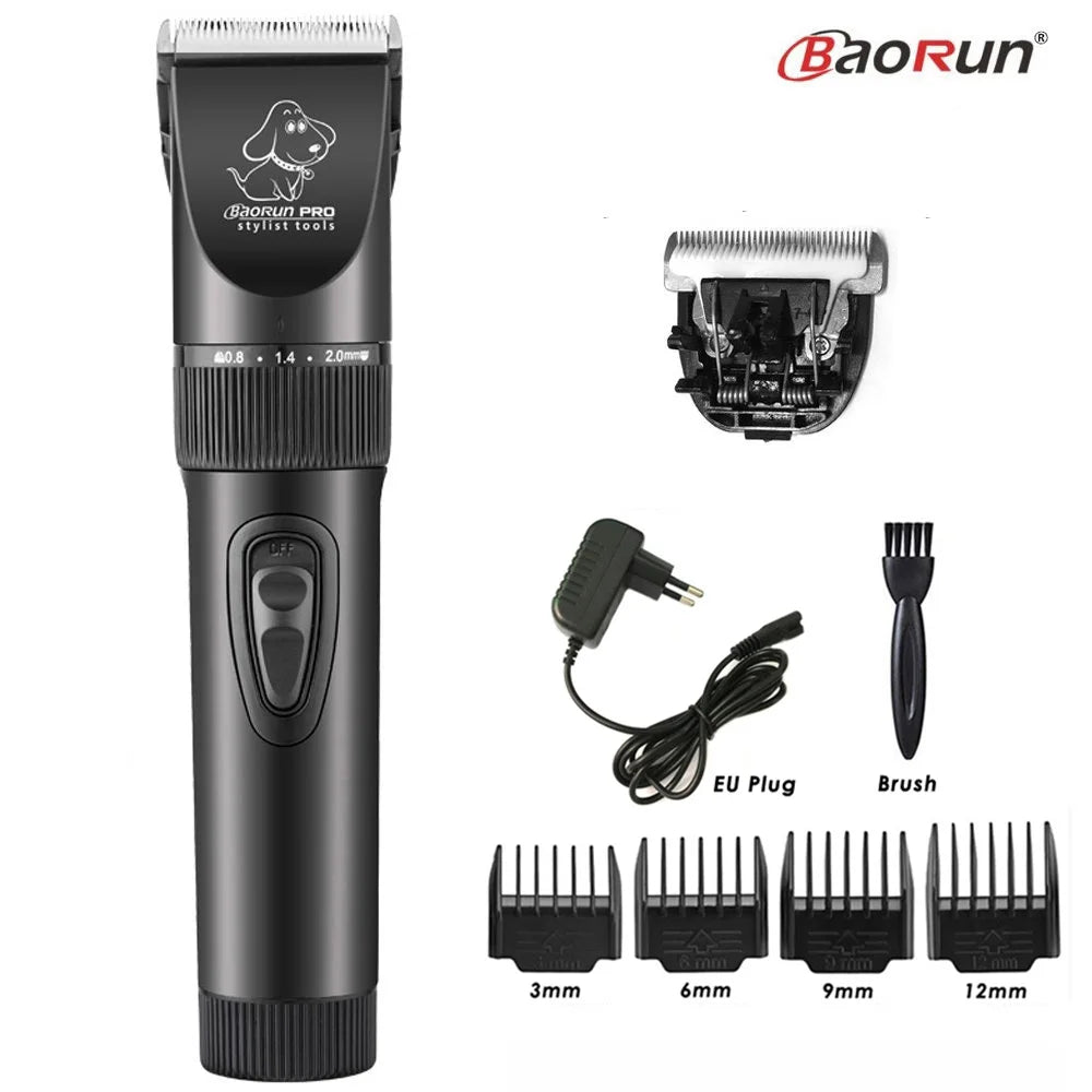 BaoRun P6 Professional Dog Hair Trimmer Rechargeable Pet Cat Grooming Clipper Shaver Low-Noise Electric Cutters Haircut Machine