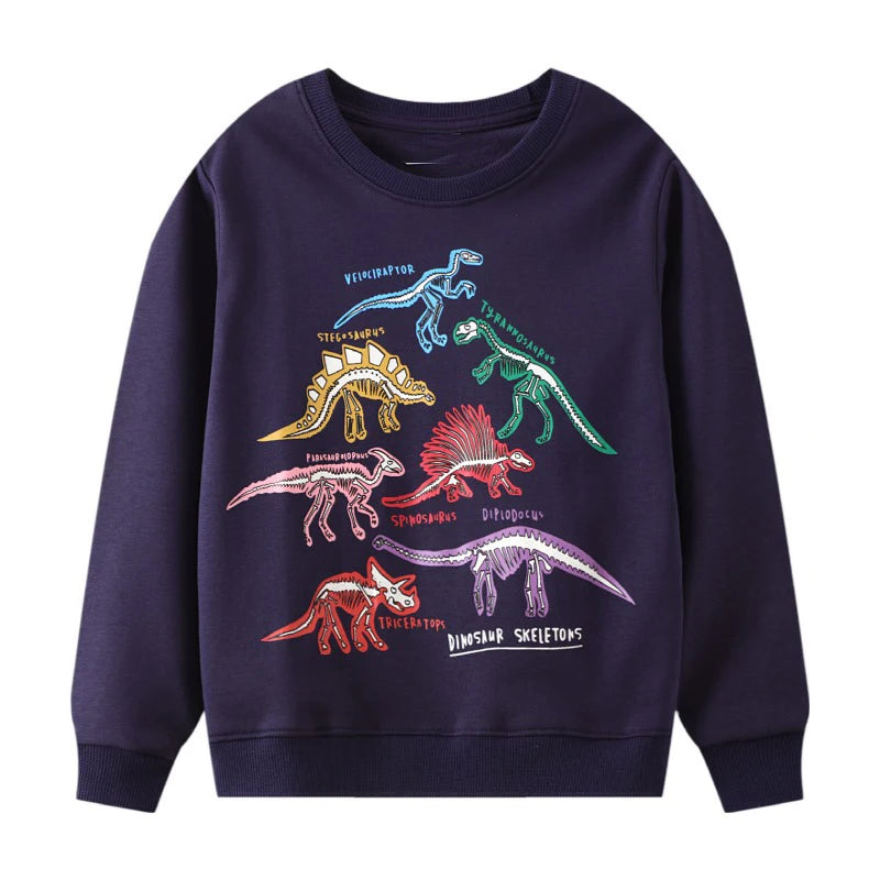 Little Maven Boys Clothes Luminous Dinosaur Baby Boys Sweatshirts Cotton Causal Noctilucous Children's Clothing for Kids