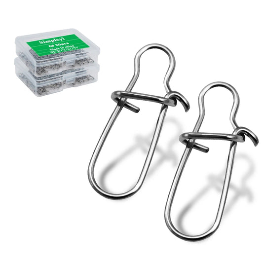 50pcs/Box Stainless Steel Fishing Connector Hooked Snap  Barrel Swivel Hook Lure Carp Tool Accessories Goods for Fishing