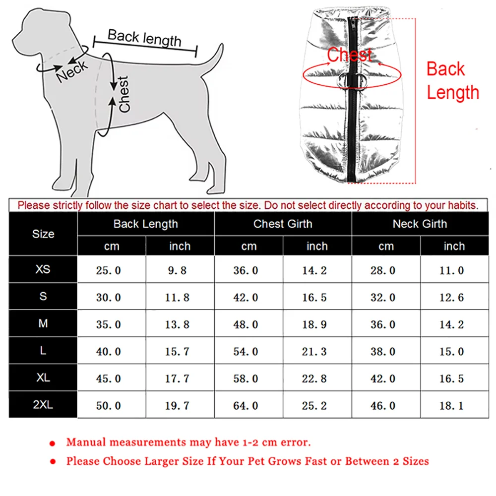 Clothes for Small Dogs Waterproof Big Dog Vest Jacket Autumn Winter Warm Pet Dog Coat Clothing for Dogs Chihuahua French Bulldog